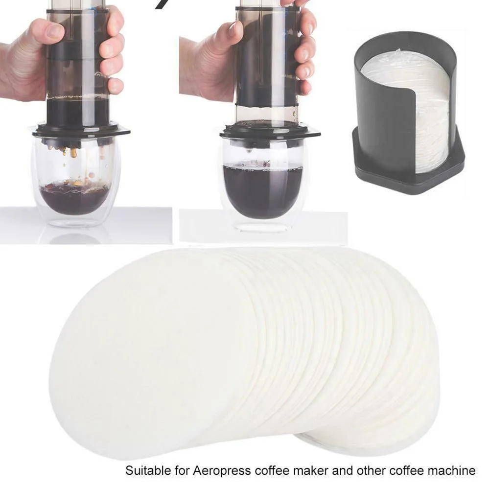 350pcs Coffee Filter Paper 64mm Coffee Maker Replacement Professional Filters Paper For Aeropress Coffee Tea Tools Kitchen Tools