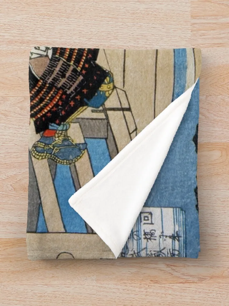 Утагава Хирошиж - Ушибавамару Defeats Musashibo Benkei at Gojo Bridge Плед Модные диваны Одеяла для