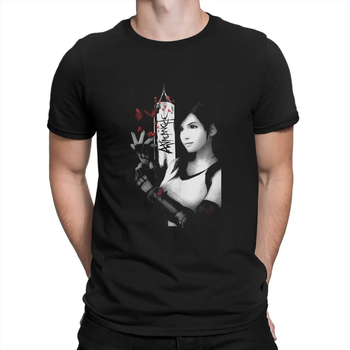 

Final Fantasy Tifa Lockhart Men's TShirt Punching Bag Distinctive T Shirt Graphic Sweatshirts New Trend