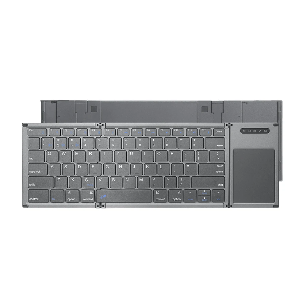 

Bluetooth-Compatible Keyboard Multi-Function Foldable Keyboard Touchpad Keypad Rechargeable for IOS Android Windows