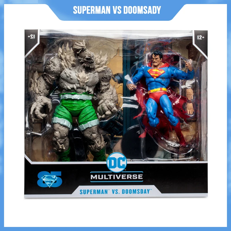 

Original Mcfarlane Superman Vs Doomsady 7inch Pvc Action Anime Figurine Gold Collection Model Statue Toys Gifts