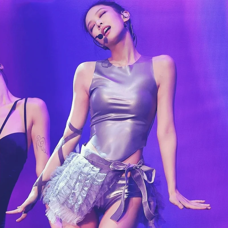 

Kpop Jazz Dance Clothes For Women Group Nightclub Female Singer Short Vest Lace Skirt Modern Street Dance Hip Hop Suit DWY8319