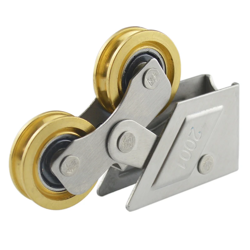 

2PCS 30MM Copper Wheel Sliding Door Rollers with Ball Bearing, Side Adjustable, Type 2001 Gliding Patio Door Roller Assembly