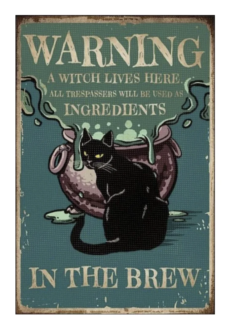 

Декор на Хэллоуин, забавная кошка, винтажный металлический знак, искусство, украшение для дома для гостиной, зоомагазина, Настенный декор ...