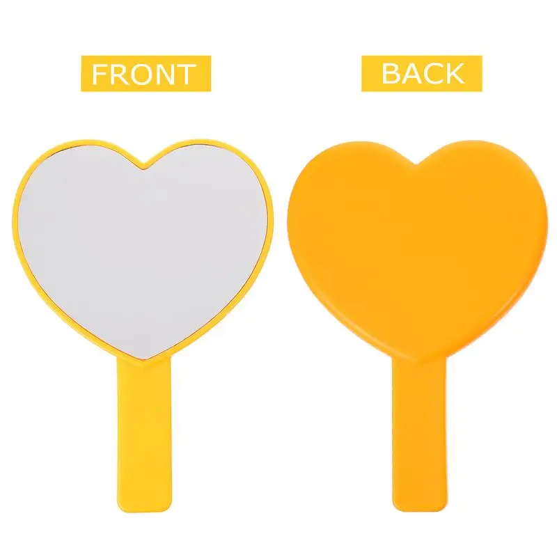 2 Pcs Heart-Shaped Handheld Makeup Mirror Portable Compact Heart Cosmetic Vanity |