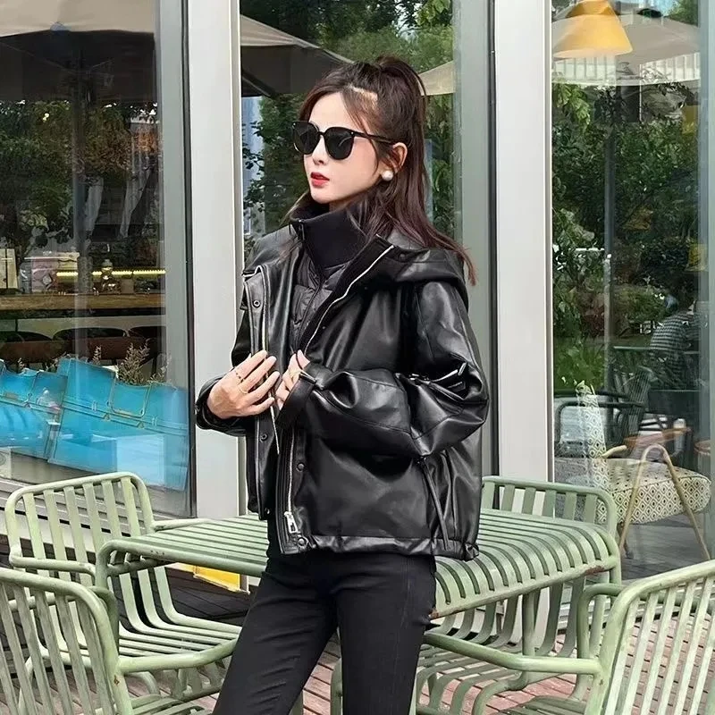 Винтажные зимние модные женские куртки с капюшоном однотонные шикарные карманы