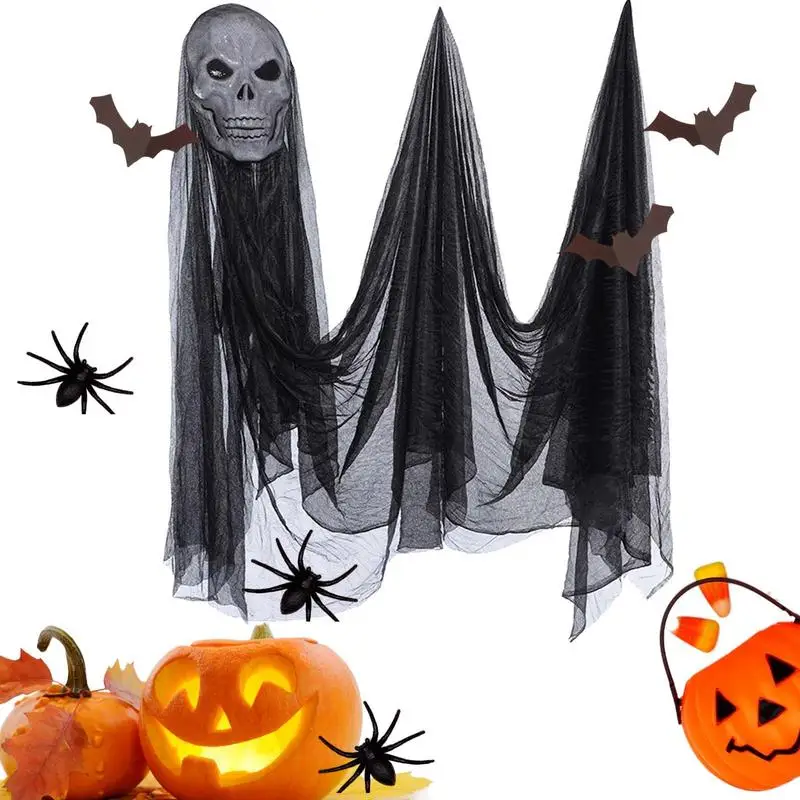 

New Haunted House Decoration Hanging Skull Ghost Horror Props Halloween Party Pendant Home Indoor Outdoor Decor Dropshipping