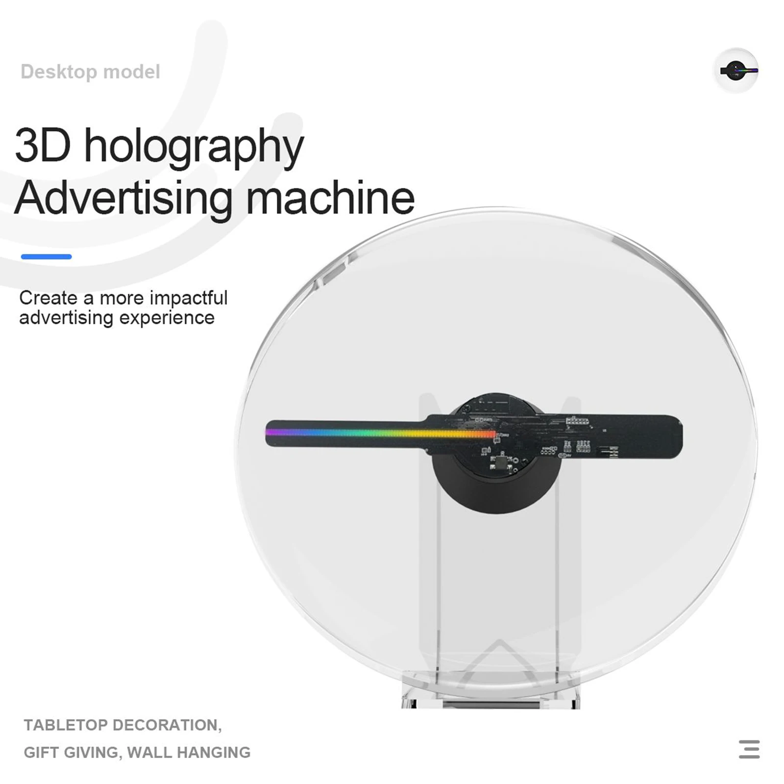 Голографический проектор с 3D вентилятором настольный экран функцией