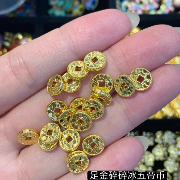 Фото Монеты из чистого золота 24k, 8 мм, для самостоятельного изготовления украшений №2