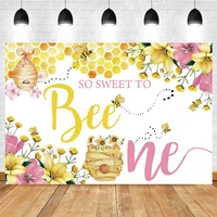 newbron baby shower 1st birthday party sweetto bee backdrop decor flower honeycomb photography background for photo studio props