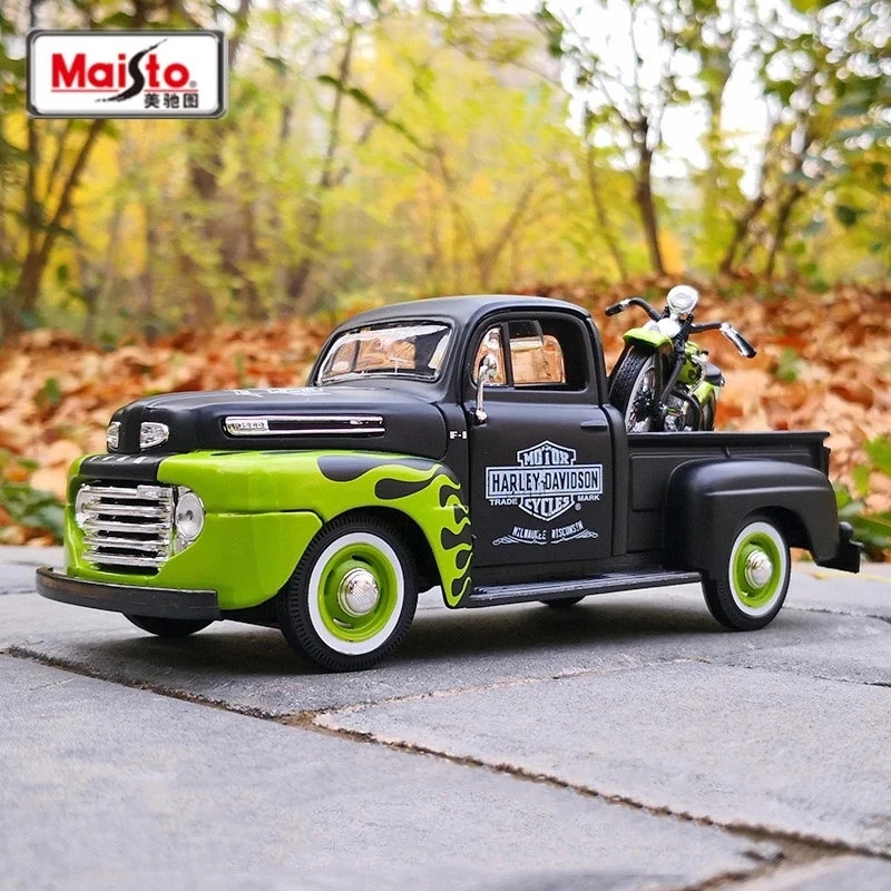 

Пикап Maisto 1:24 1948 Ford F1, модель автомобиля из сплава, литой металлический игрушечный внедорожник, модель автомобиля, имитация коллекции, подарки для мальчиков