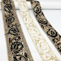 4 4 5 6 cm wide ethnic style black and white mesh embroidery clothing lace sequin webbing barcode accessories