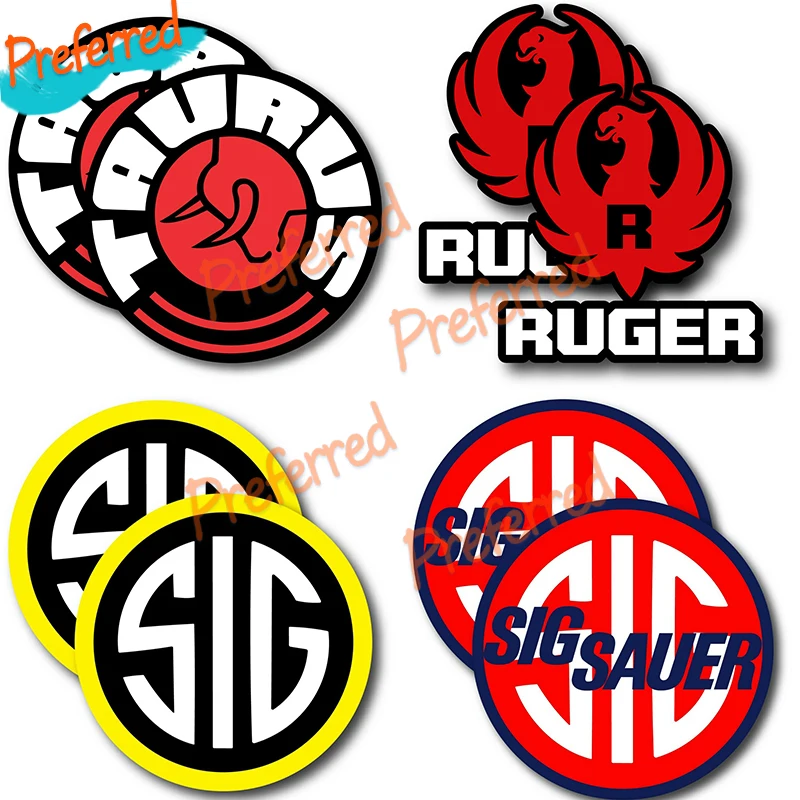 2x Taurus Ruger SIG Decal Stickers Truck Window Auto Parts Motorcycle Helmet Trunk Laptop Skateboard Styling Decals PVC Variety |