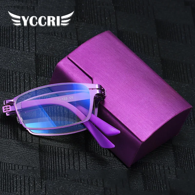 

Складные очки для дальнозоркости в винтажном стиле, включая футляр для глаз, портативные, с защитой от сисветильник, высококачественные очк...