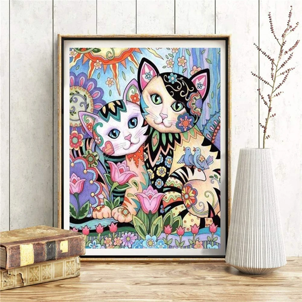 

Cartoon 5D Diamond Painting Animal Cat Full Diamond Mosaic Full Rhinestone Embroidery Cross Stitch Kit Home Decor