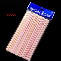 50 disposable plastic straws multi color stripes bendable elbow straws party event supplies random in the same color