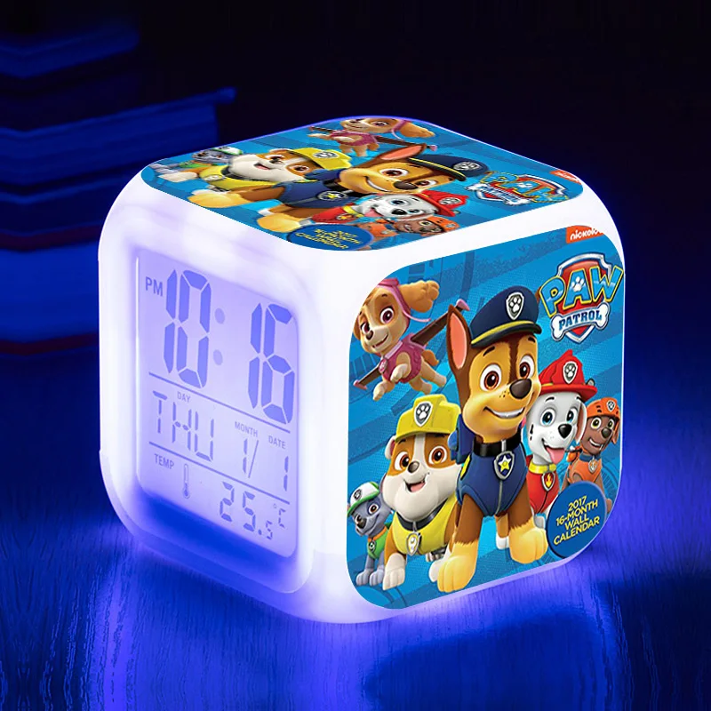 

Paw Patrol LED Alarm Clock Rescue Puppy Ryder Chase Skye 3D Original Colorful Luminous Clock Toy for Boy Girl Kids Bedroom Decor