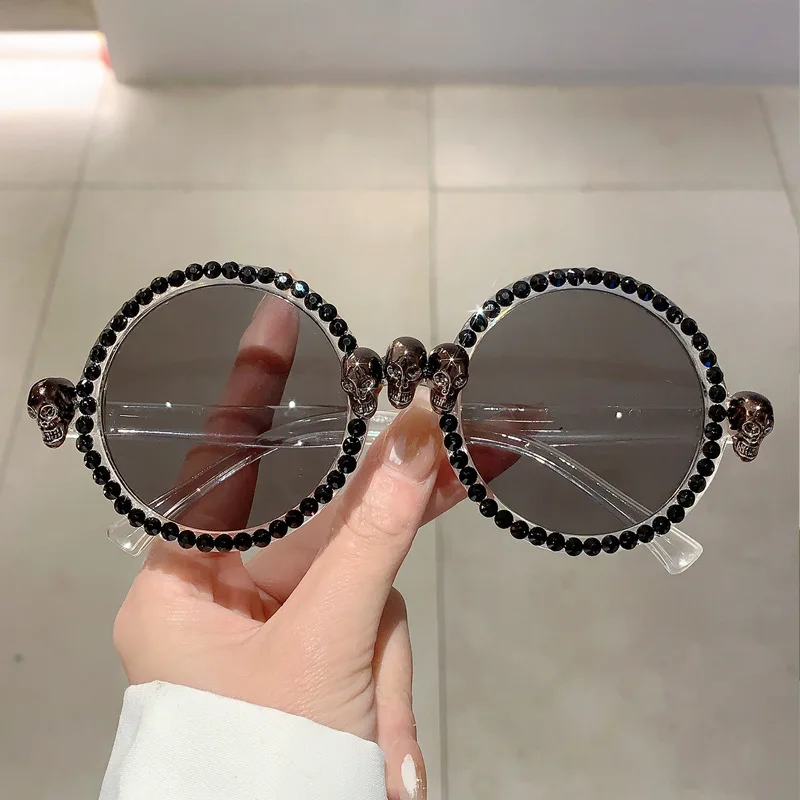 Роскошные Дизайнерские круглые солнцезащитные очки женские модные забавные
