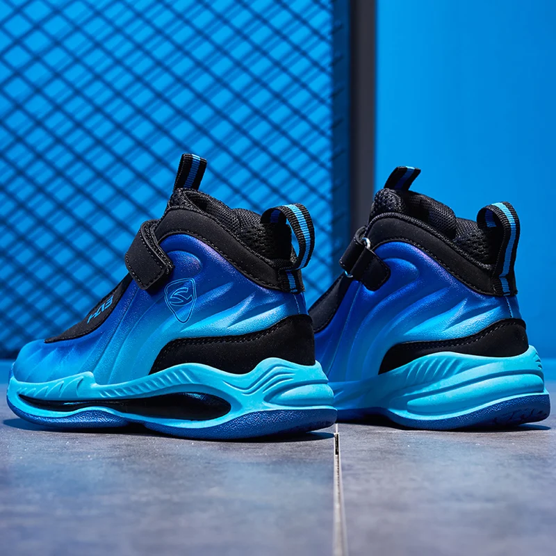 2022 Children Basketball Shoes Breathable Cushioning Blue Non-Slip Outdoor Sports Shoes Running Boys Girl Sneakers Free Shipping