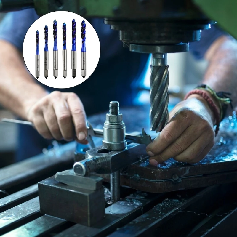 6 шт. набор сверл для метчика спиральный метчик комбинированное сверло по металлу