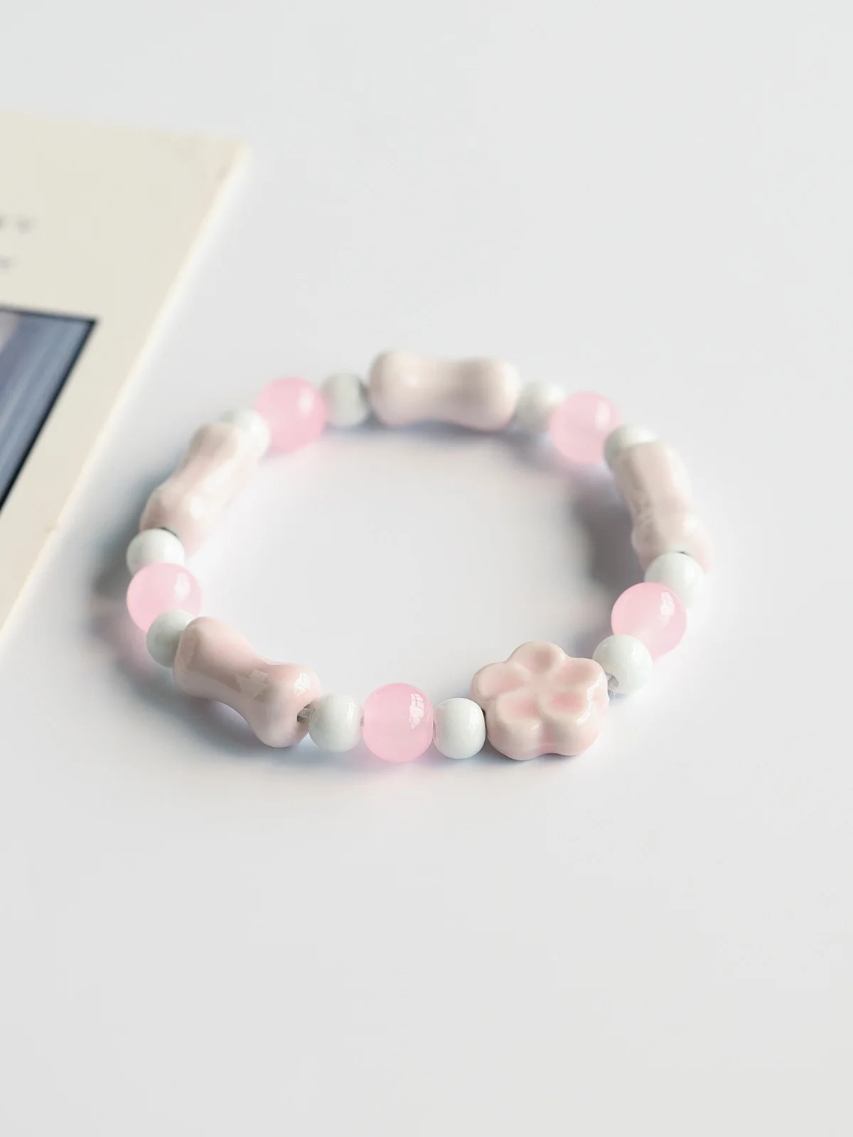 Художественный девчачий керамический браслет Цзиндэчжэнь фарфоровые бусины для