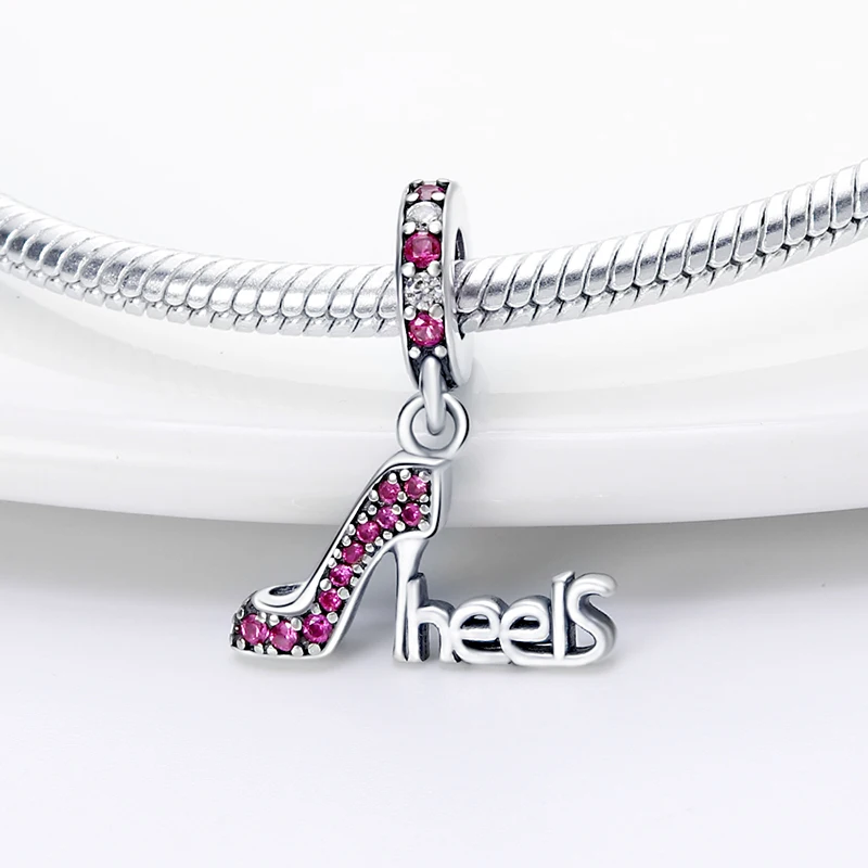 

2022 plata charms of ley 925 fit original pandora bracelet necklace women new high heels charms bead 925 silver pendant jewelry