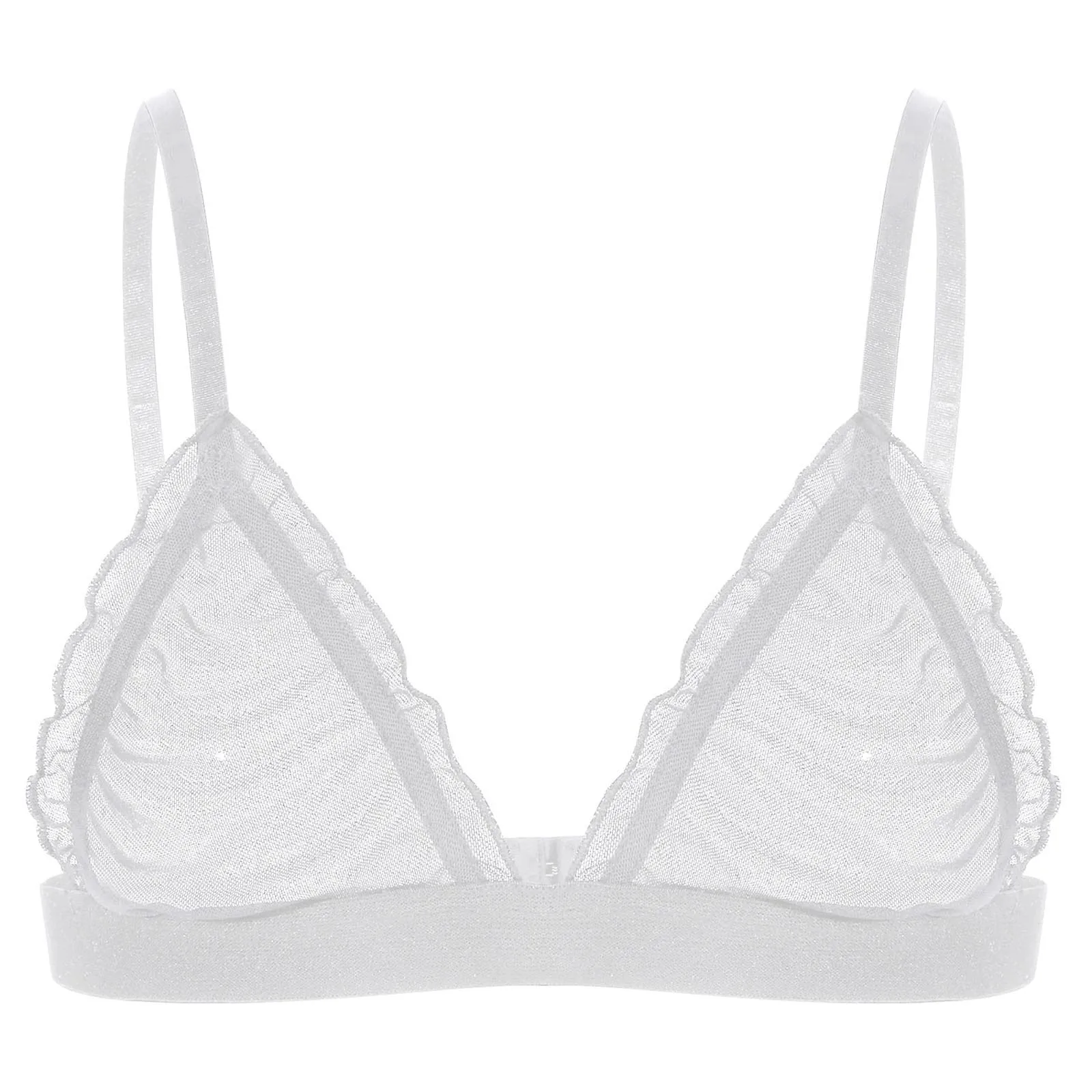 

Sexy Sheer Sissy Bra Underwear Mens Exotic See-through Mesh Adjustable Spaghetti Straps Bralette Lingerie Nightwear