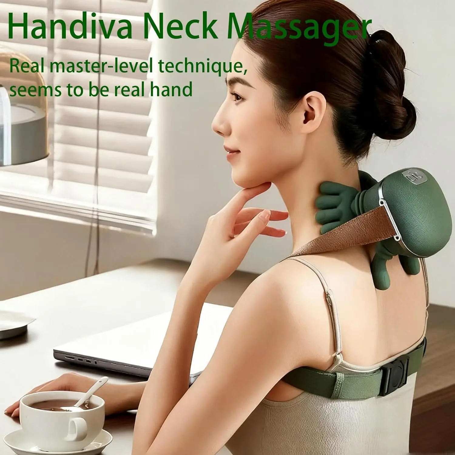 Фото Массажер для шеи с руками и пальцами, массажер Real Touch Heat Massager — усовершенствованная термотерапия дома, электрическое разминание 4d №2