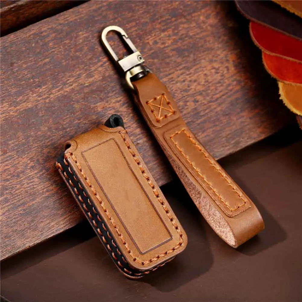 

2022 Car Key Case Genuine Leather Cover Bag Free Keychain Interior Accessories For Volvo S90 V90 Xc90 2017 2018 Key Fob Remot