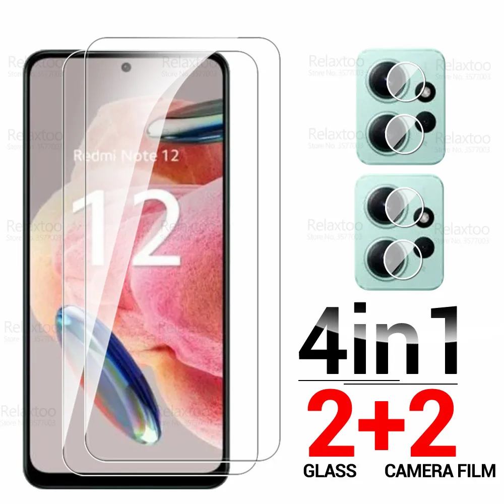 

4in1 Camera Tempered Glass For Xiaomi Redmi Note 12 4G Protective Glas Redmy Note12 6.67" 23028RA60L Screen Protector Cover Film