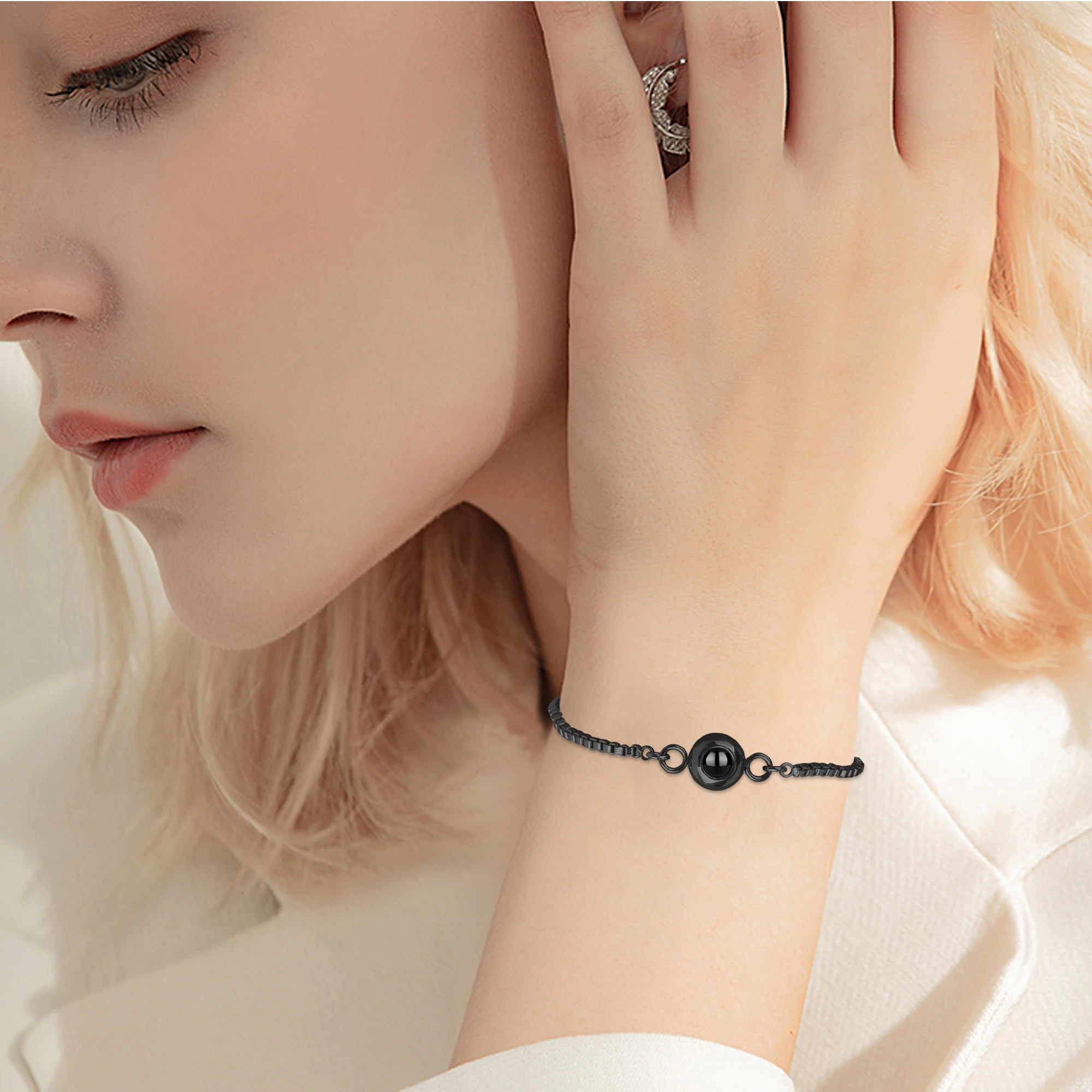 Photo customizable braceletPersonalized Circle Photo Projection Bracelet Couples Christamas Day Gift Custom Jewelry Birthday Lov