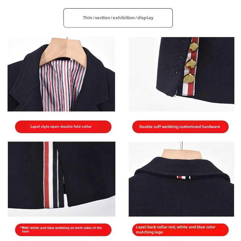 Осенний новый мужской шерстяной утепленный повседневный пиджак с лацканами в