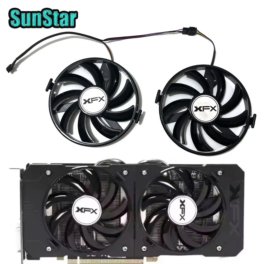 Фото Вентилятор охлаждения видеокарты Cooelr NEW R9 380 X R7 350 370 FDC10U12S9-C для XFX Radeon R9 380 380X 370 370X RX460 560 R7 350 GPU №1