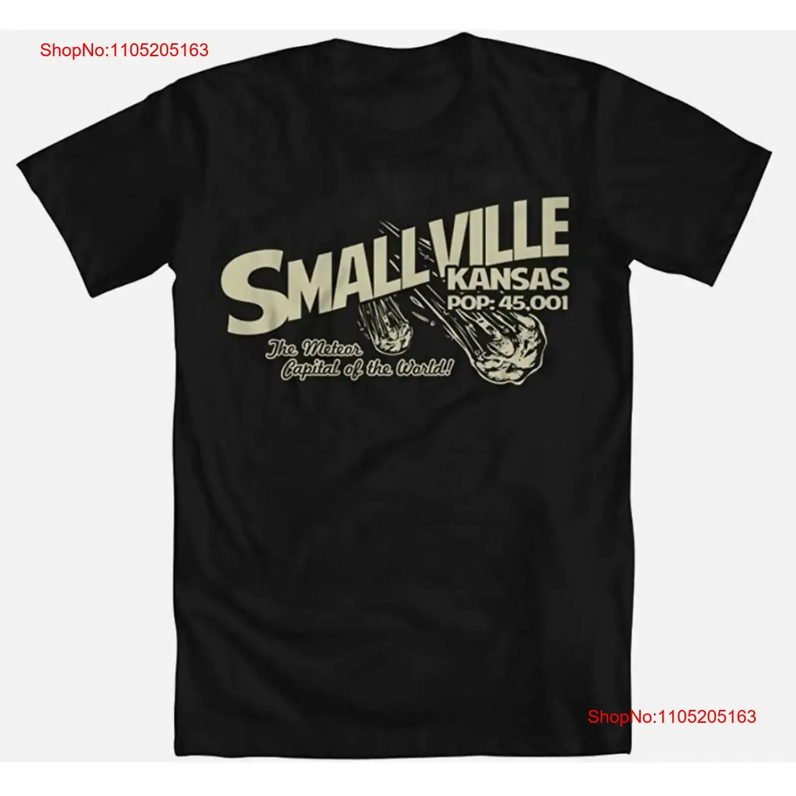 Фото Забавная футболка Smallville Kansas The Meteor Capital Of World, винтажная стираная повседневная универсальная модная футболка для повседневной носки №1