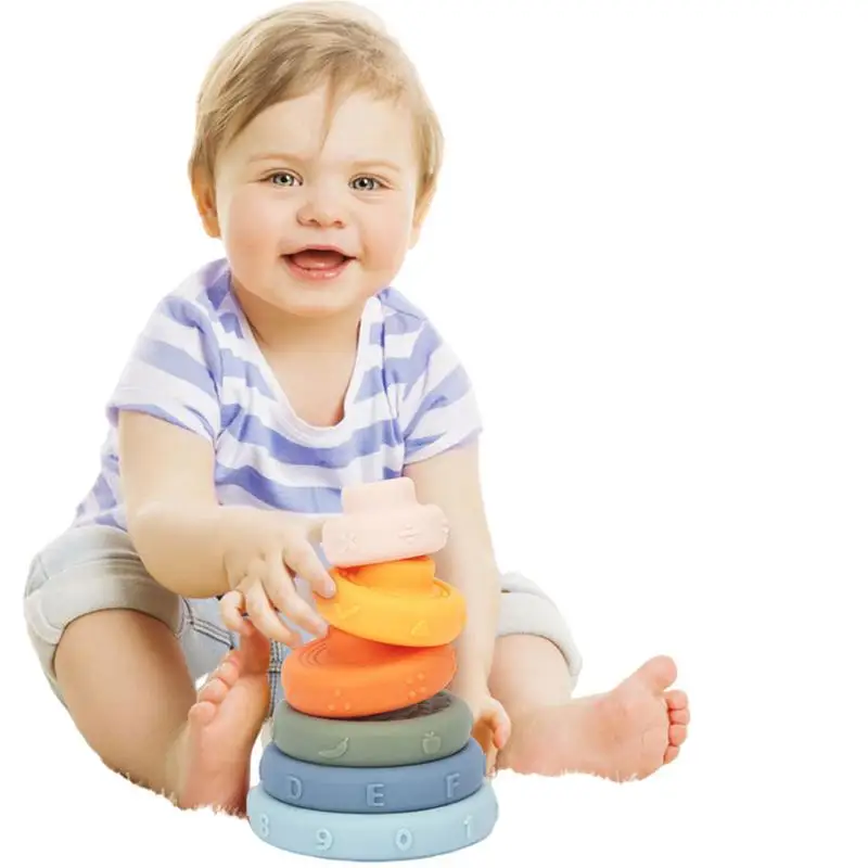 

Stacker Toy Stackable Ring For Babies Montessori Stacking Circles Sensory Early Educational Toys For Toddler BPA Free Teething