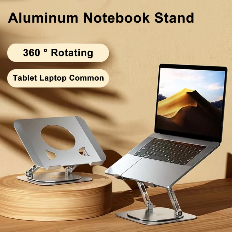 

Foldable Tablet Bracket Stand 360° Rotating Hollowed Notebook Holder Bracket for 7-17inch Tablets Pad Holder Alloy F19E