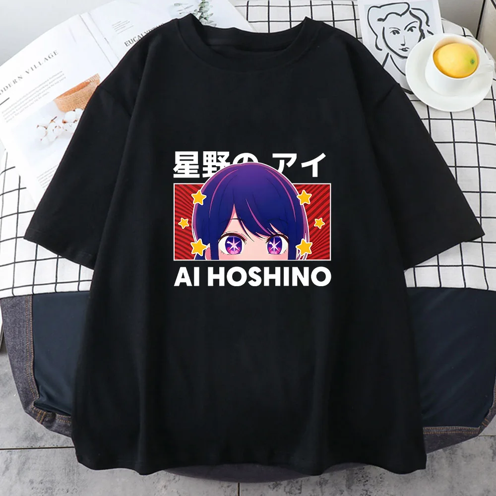 

Oshi No Ko Ai Hoshino T Shirts 100% Cotton Women Casual Tee-shirt Japanese Anime Graphic Printing Tshirts Female Summer Shirts