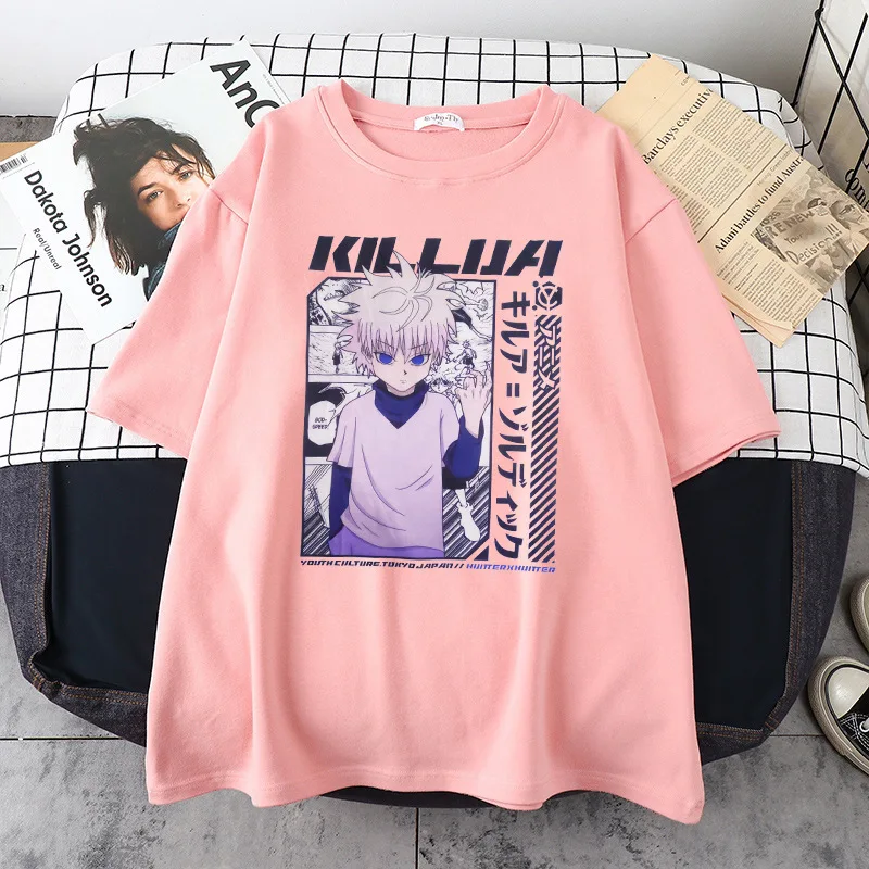 Футболка с рисунком из аниме Hunter X Killua Zoldyck Повседневная футболка коротким