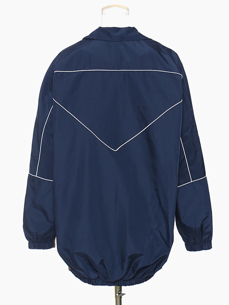 [EAM] Женский белый джинсовый пиджак большого размера сзади новый свободный с