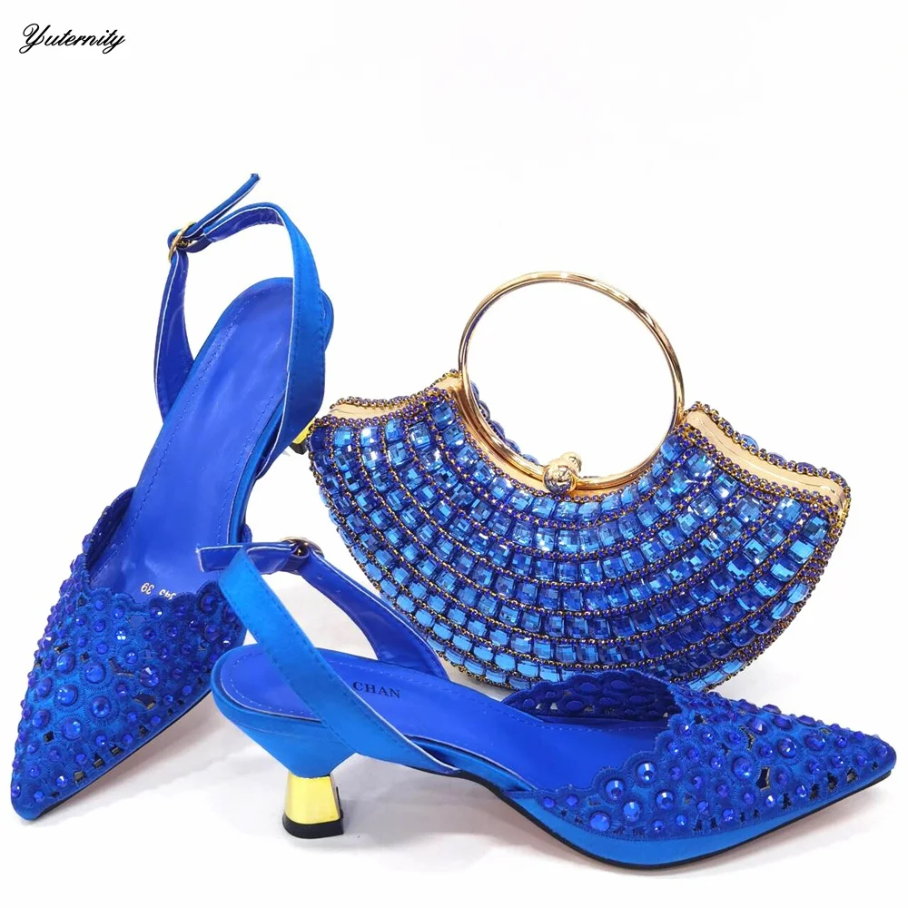 Летний новый нигерийский элегантный комплект обуви и сумки для свадебного