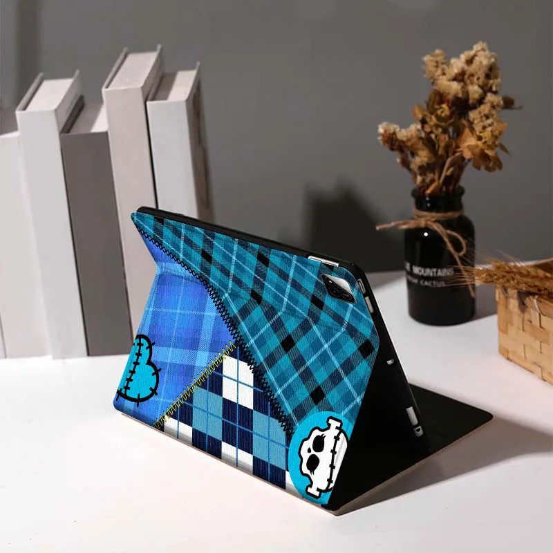 Чехол для планшета Xiaomi Redmi Mini Pad SE K 2 4 5 6 7 8 2023 2025 11 8.8 11.2 10.1 Pro с мультяшным синим клетчатым узором и элементами пэчворка, подарочный (art.: 3920d7e545bb4) - 3920d7e545bb4