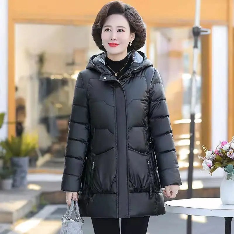 Winter Women Cold Coat Hooded Shiny Padded Jacket Super Hot Parkas Plus Size Jacket Big Pocket Top Cheap Wholesale Korean Style