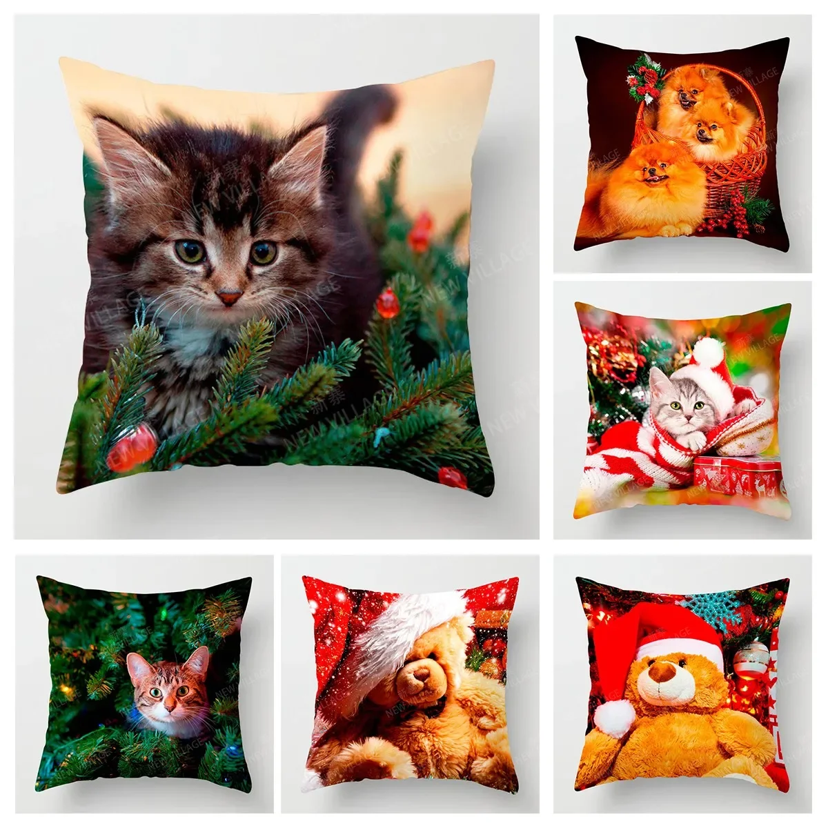 Декоративные наволочки для домашней гостиной рождественские Короткие Плюшевые
