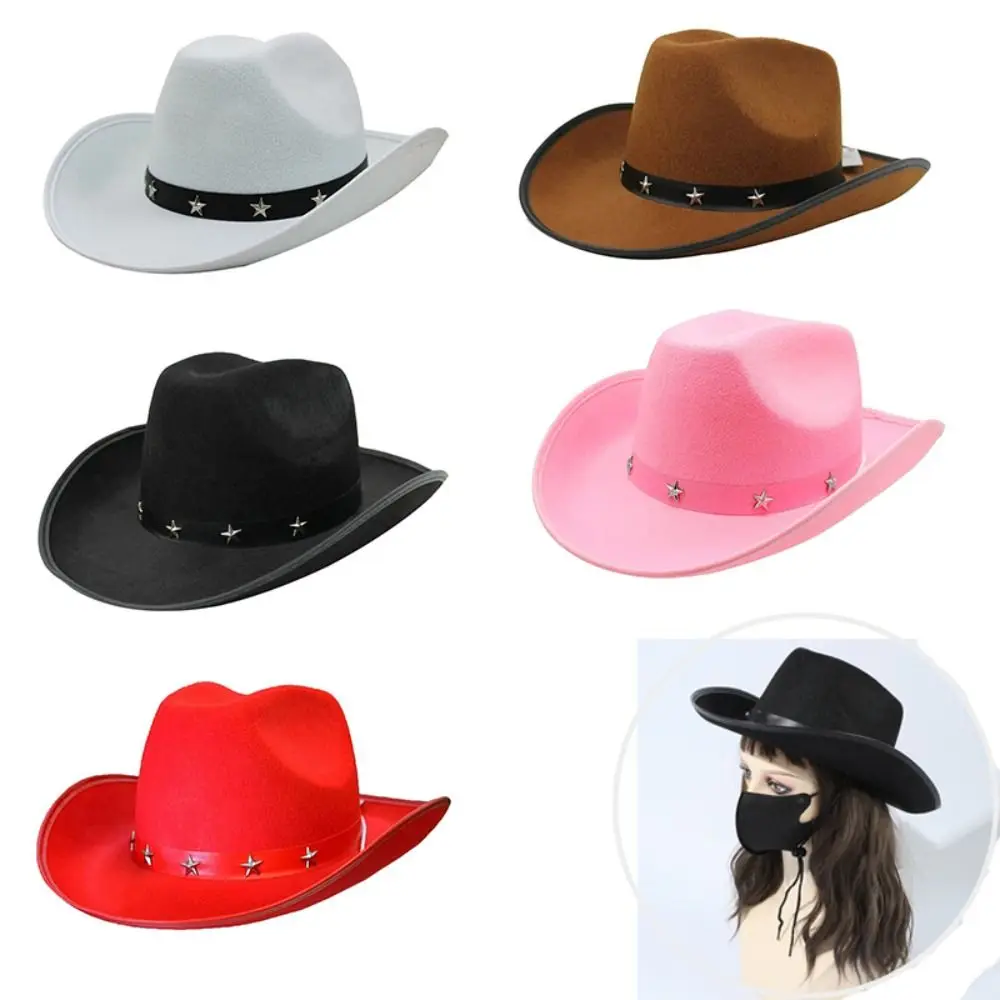 

Модная шляпа с шипами Cowgirl, Женская фетровая шляпа, Монгольская шляпа, джазовая шляпа, ковбойская шляпа