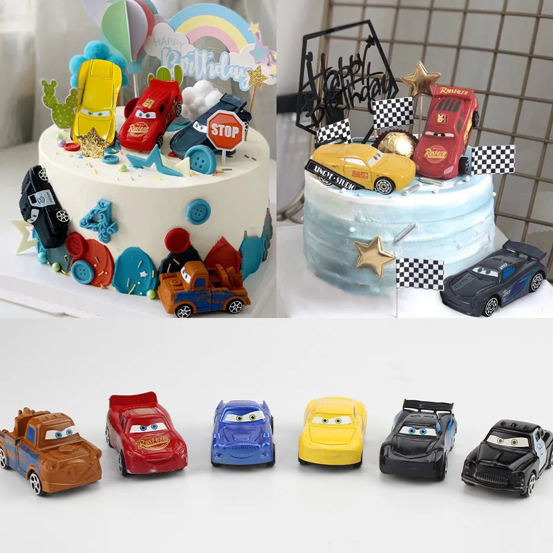 

4PCS/Set Cake Decoration Cartoon Car Kids Happy Birthday Party Cake Decorating Supplies Baby Shower Wedding Cake Topper