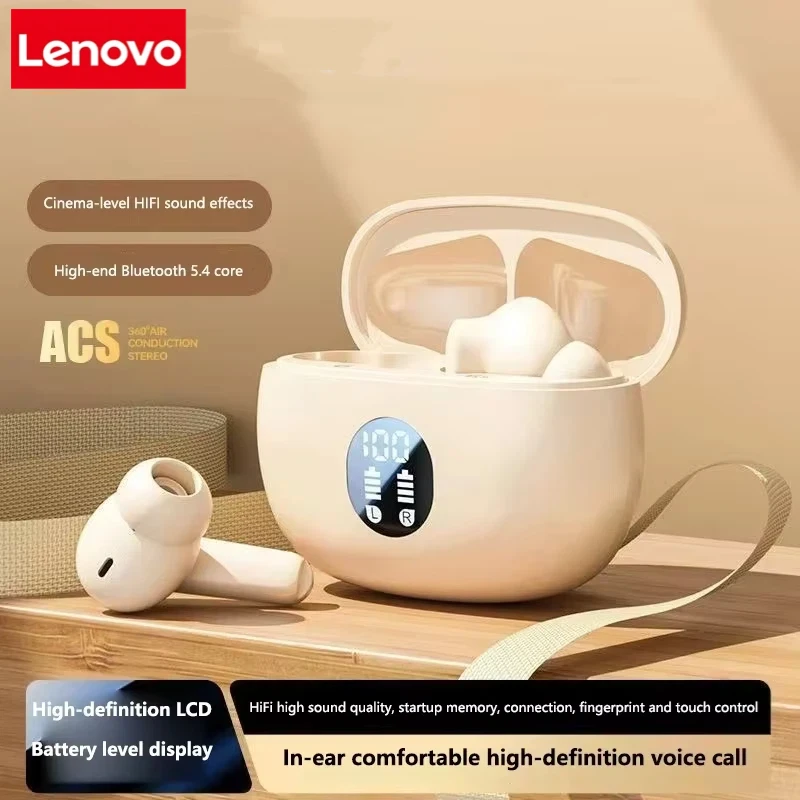 Фото Lenovo TWS Bluetooth Earphones for iPhone Wireless Bluetooth Headset Noise Cancelling Earbuds with Mic Wireless Headphone №2