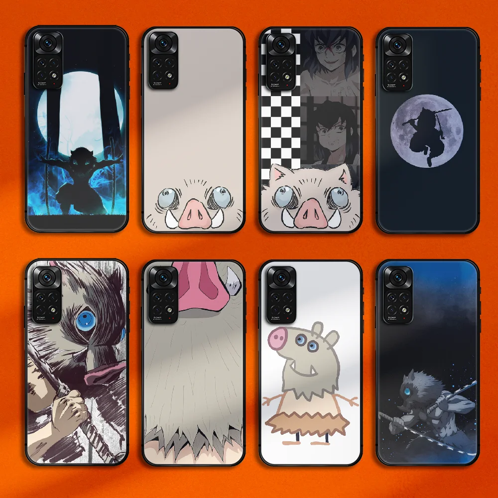 

Hashibira Inosuke Demon Slayer Phone Case Cover For Xiaomi Redmi Note 7 8 9 10 11 12 A C T S Ultra Pro Plus Turbo TPU Soft Black