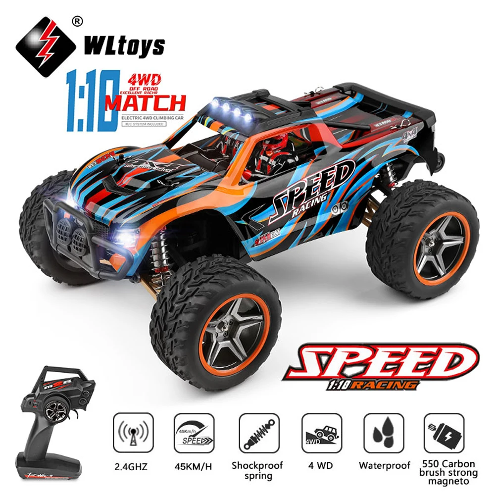 

Wltoys 104009 1/10 4WD 2.4GHz Monster Truck 45KM/H Electric 4x4 Large Remote Control Car Drift Offroad LED Light Toys Rc Car boy