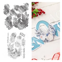 2022 arrival winter roses cutting dies stamps scrapbook diary decoration stencil embossing template diy greeting card handmade
