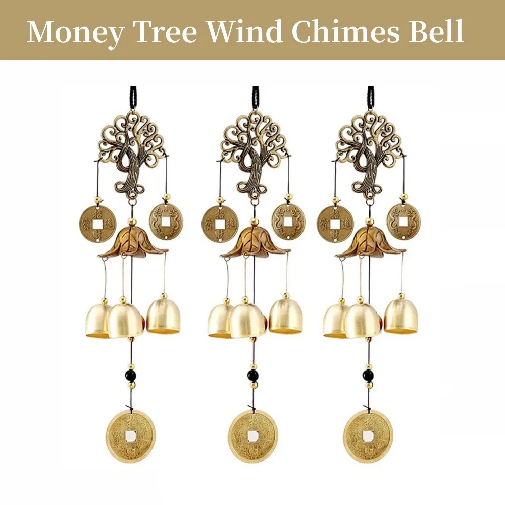 

Wind Chimes Copper Alloy + Wood Money Tree Wind Chimes Bell Good Lucky Home Garddn Decorations In Stock